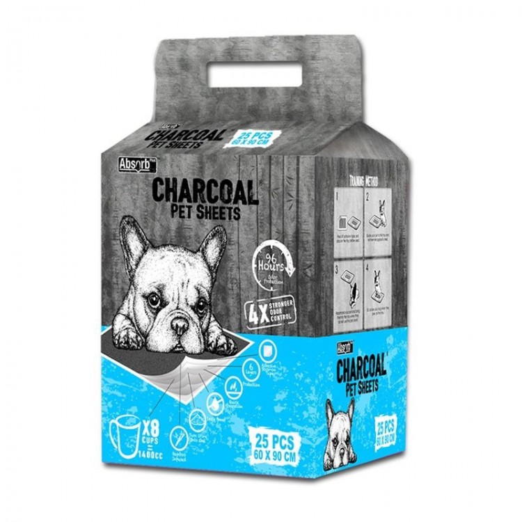 Absorbant Plus Charcoal Pet Sheet, 60 x 90cm, 25 bucati Kit Kat